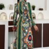 Emerald Mosaic Maxi Dress