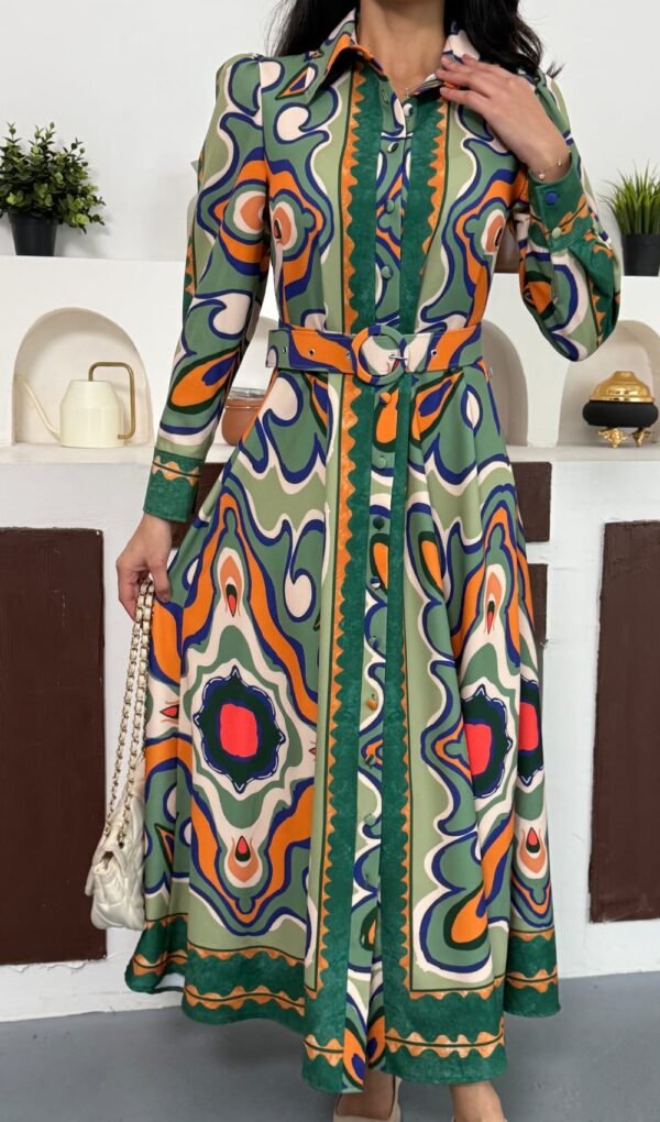 Emerald Mosaic Maxi Dress