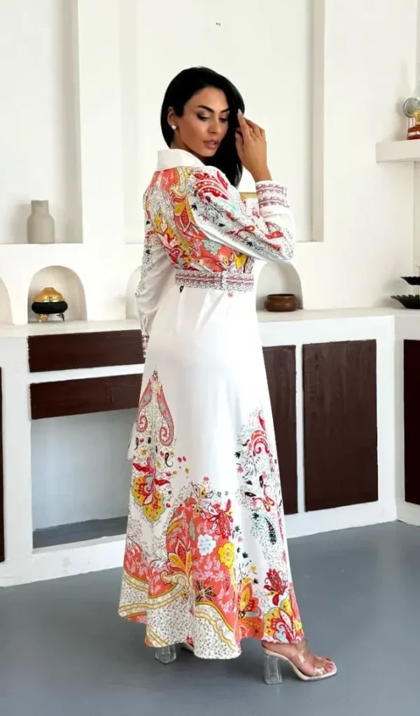 dress 4 back Coral Bloom Paisley Maxi Dress