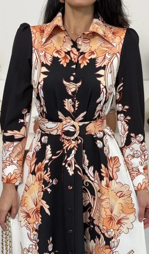 Noir Blossom Maxi Dress