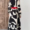 Noir Rouge Geometric Maxi Dress