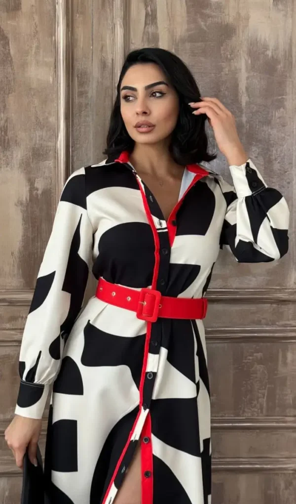 Noir Rouge Geometric Maxi Dress