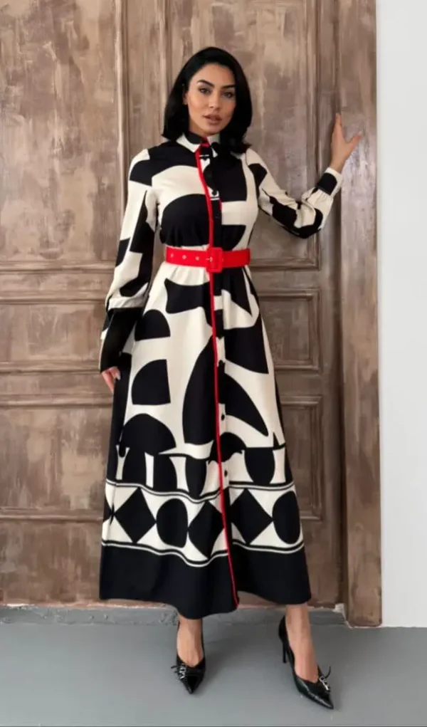 Noir Rouge Geometric Maxi Dress
